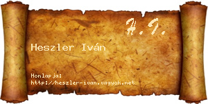 Heszler Iván névjegykártya